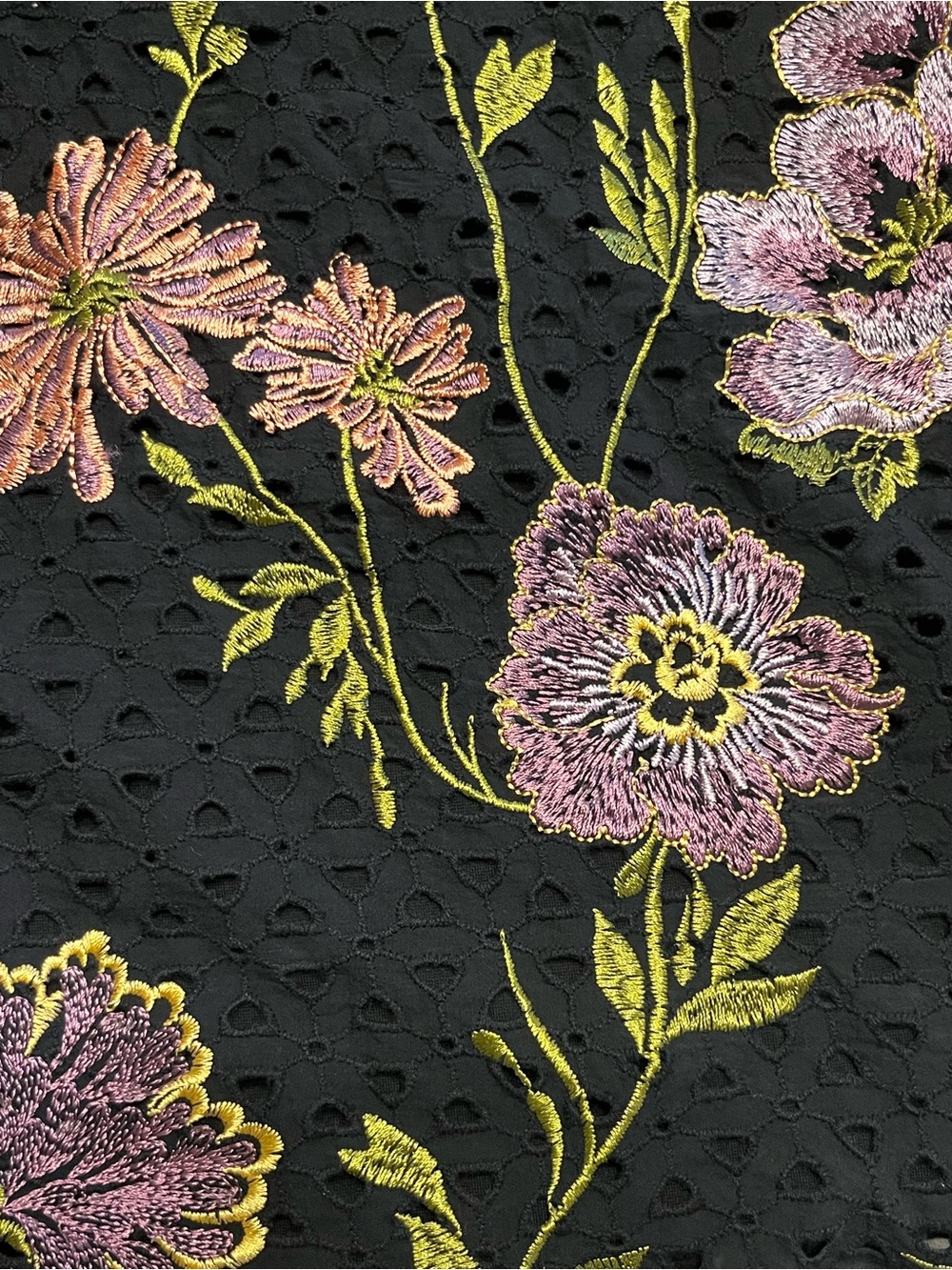 Anthropologie Meadow Rue Harriet Black Embroidered Floral Eyelet Tank - Picture 6 of 6